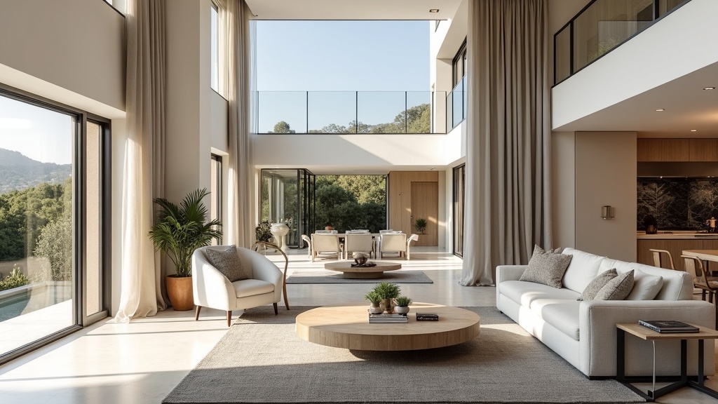 Luxueus interieur van een Costa del Sol vastgoed, met hoogwaardige afwerkingen en Mediterraan ontwerp voor een vergelijking in 2025 met Algarve & Griekenland.