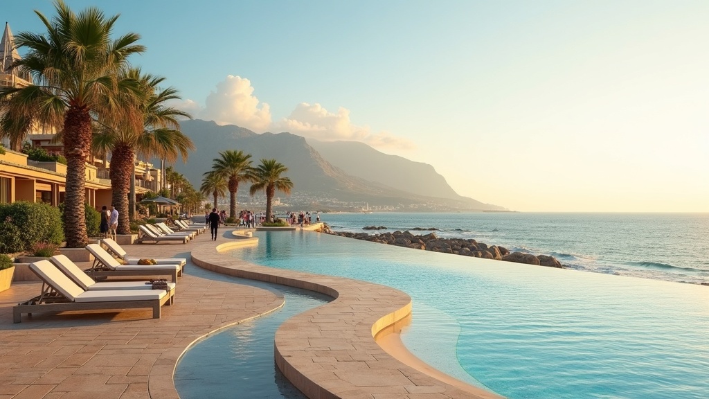 Luksusowa willa z nieskończonym basenem z widokiem na góry Costa del Sol i Morze Śródziemne w tle