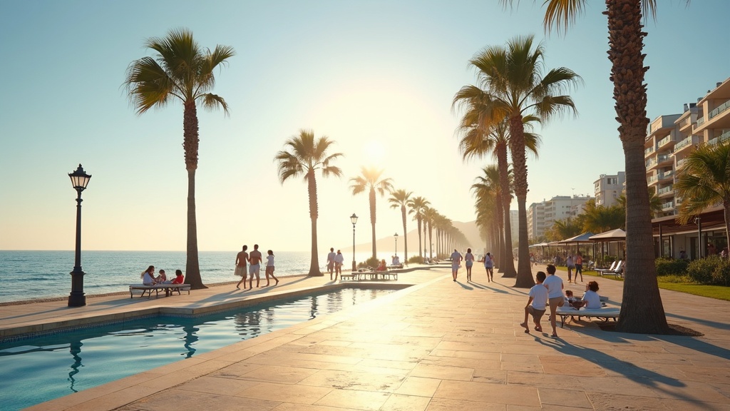 vad är ocupas i Spanien? Njut av Costa del Sols kustlivsstil: soliga strandpromenader, palmer och Medelhavet.