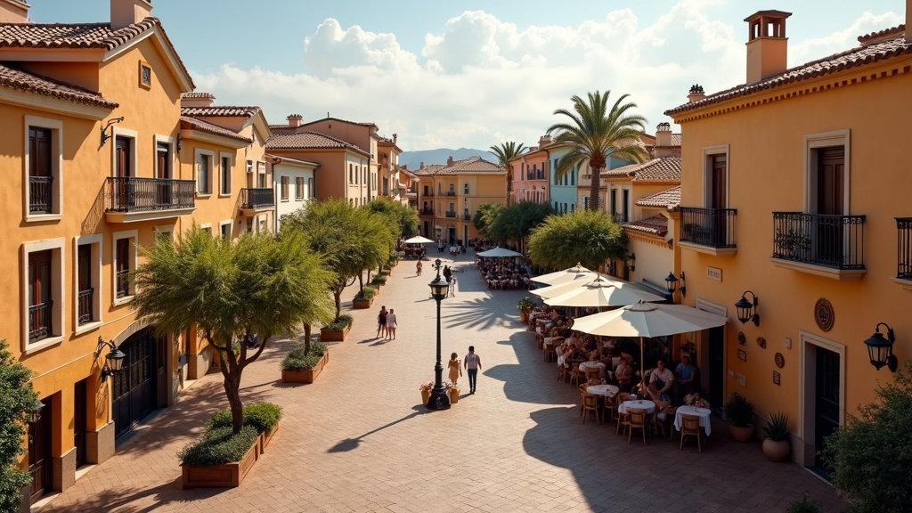 Sonnige Küste der Costa del Sol mit klarem blauen Himmel, die die Gesundheitsvorteile von Meeresluft und reichlich Sonnenschein darstellt