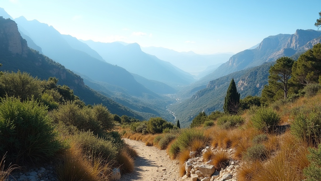 Costa del Sol coastline showing Mediterranean beaches meeting Sierra Nevada mountains in distance