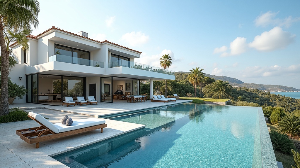 Vue panoramique des promenades de la Costa del Sol montrant le développement urbain de Fuengirola, les villas en colline de Mijas Costa et la marina exclusive de Sotogrande