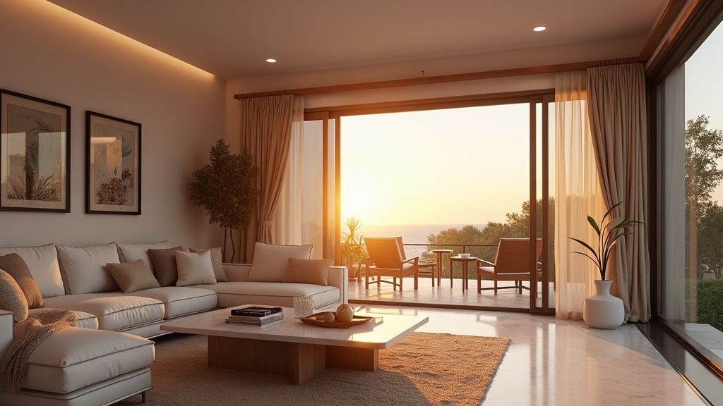 Strandvilla terrass på Costa del Sol med havsbris och Medelhavsutsikt som främjar hälsofördelar
