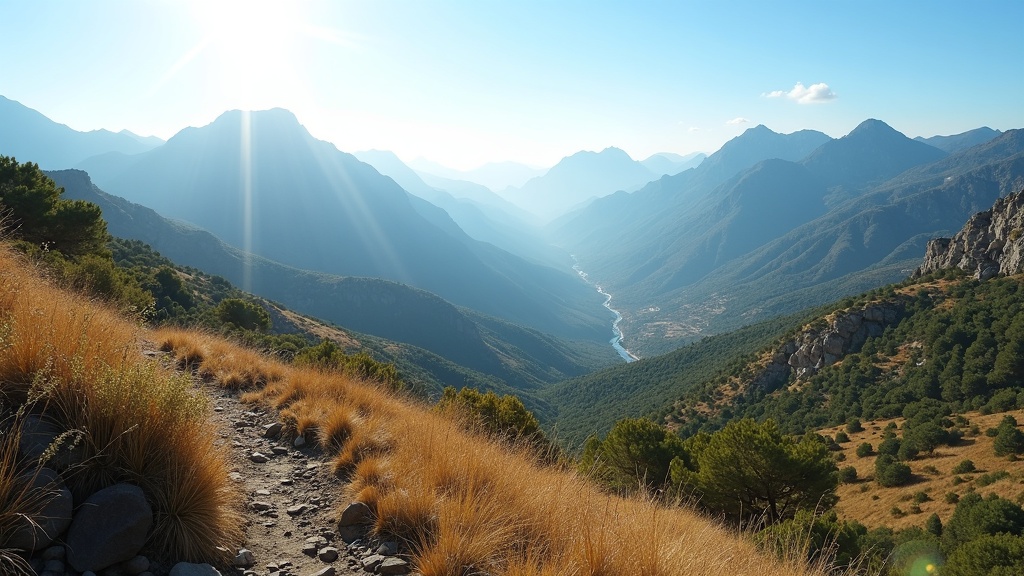 Stunning Mediterranean coastal view showing Costa del Sol's blue sea, clear skies and healthy outdoor lifestyle environment
