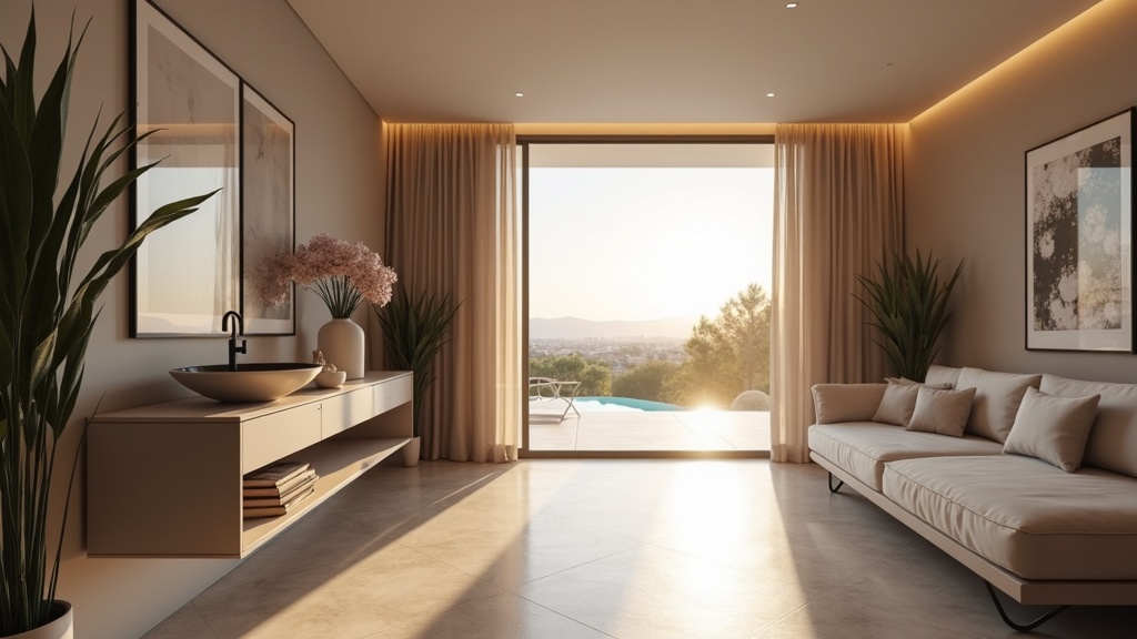 Villa de luxe en Costa del Sol avec piscine à débordement surplombant la mer Méditerranée sous un ciel bleu ensoleillé