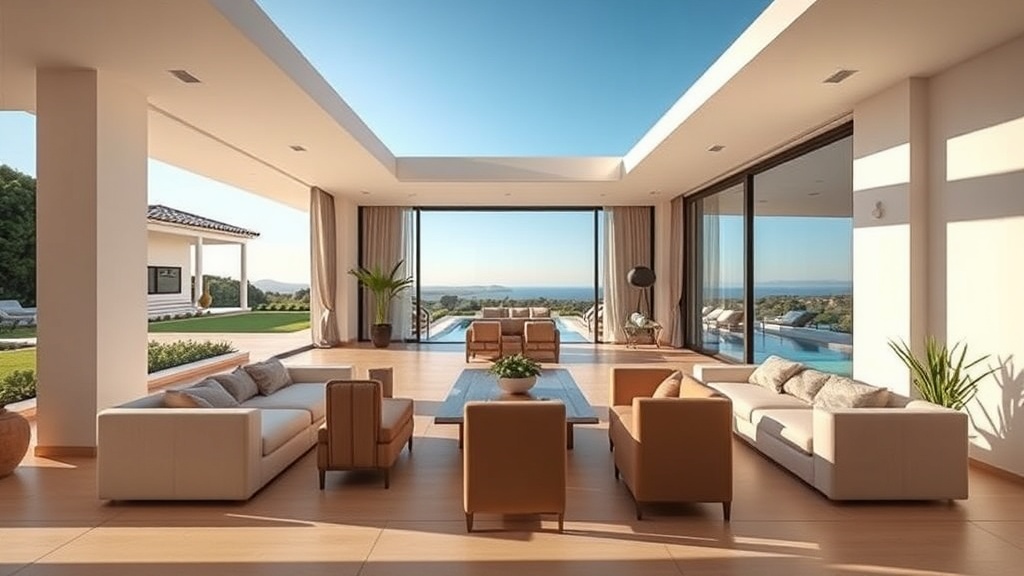 Vue panoramique comparant la côte glamour de Marbella avec des développements de luxe et le village blanc traditionnel de Mijas
